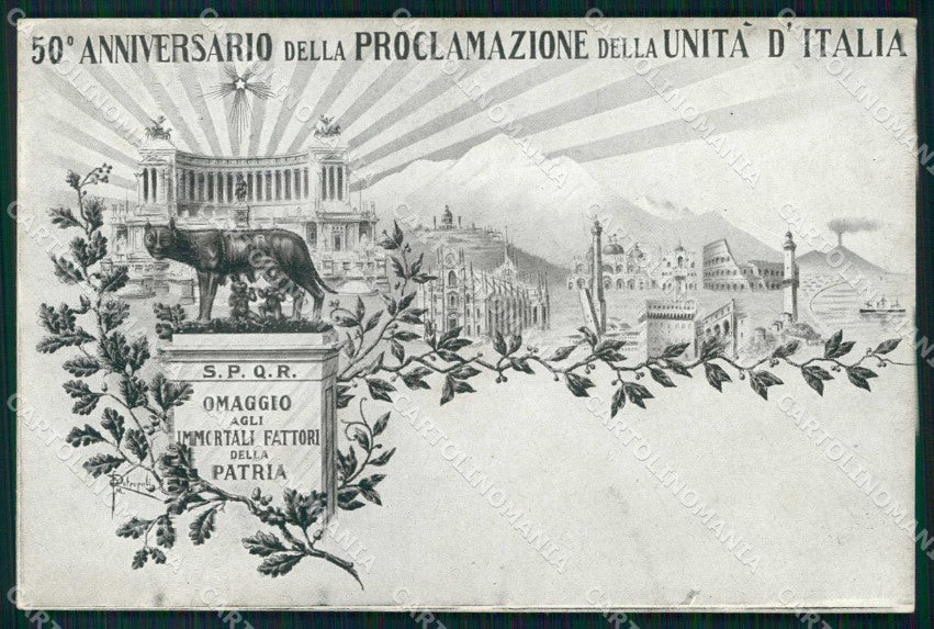 Militari Patriottismo Proclamazione Unità Italia cartolina KF5605 – fronte