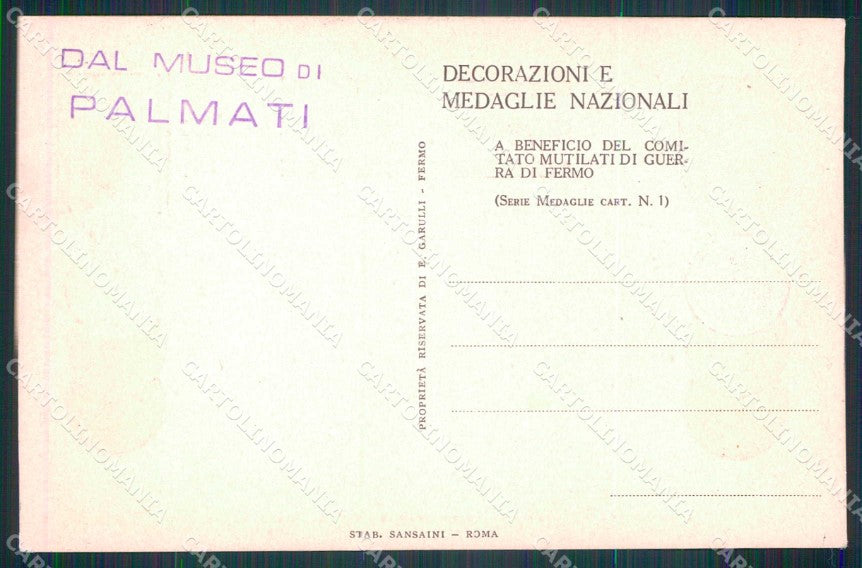 Militari Decorazioni Medaglie Pro Mutilati Fermo Regia Marina cartolina KF5617 – retro