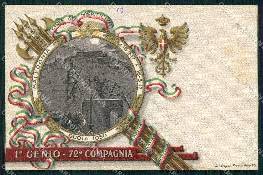 Militari Reggimentali 1° Regg. Genio Zappatori 23° Battaglione cartolina KF5625 – fronte