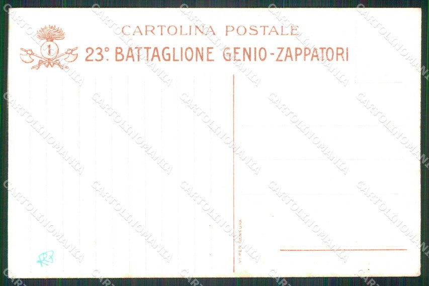 Militari Reggimentali 1° Regg. Genio Zappatori 23° Battaglione cartolina KF5625 – retro