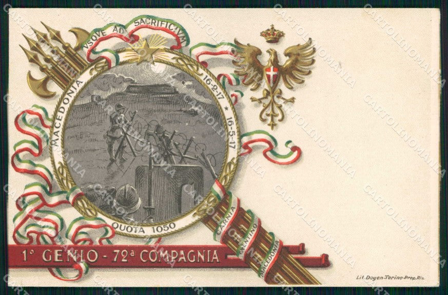 Militari Reggimentali 1° Regg. Genio Zappatori 23° Battaglione cartolina KF5626 – fronte