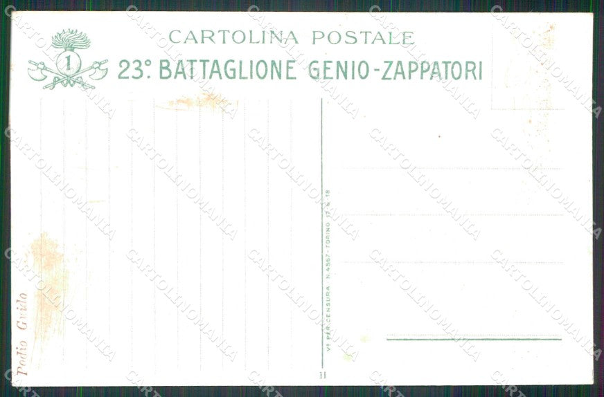 Militari Reggimentali 1° Regg. Genio Zappatori 23° Battaglione cartolina KF5626 – retro