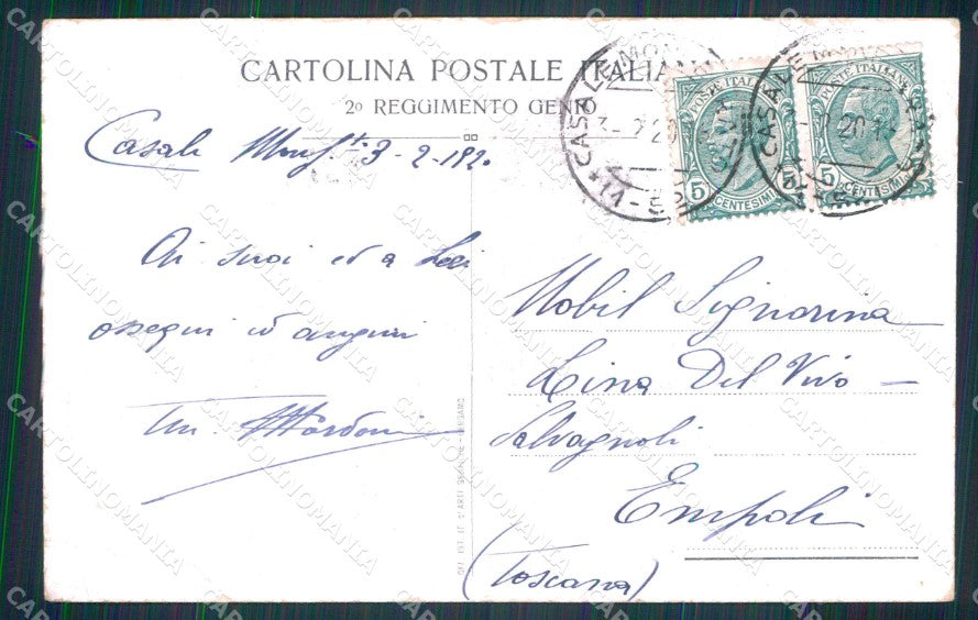 Militari Tricolore 2° Reggimento Genio Verona Boffa PIEGHINE cartolina KF5631 – retro