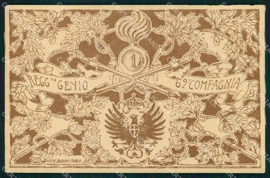 Militari Reggimentali 1° Regg. Genio 62ª Compagnia cartolina KF5638 – fronte
