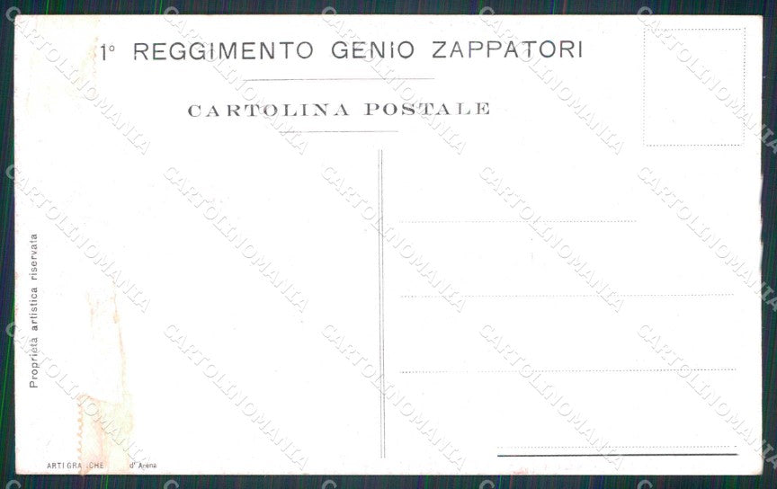 Militari Reggimentali 1° Reggimento Genio Zappatori ABRASA cartolina KF5643 – retro