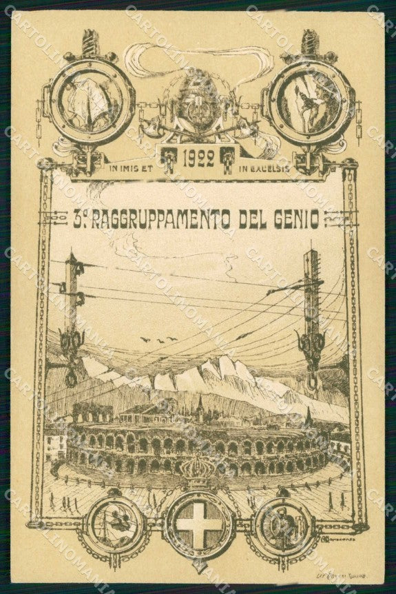 Militari Reggimentali III° Raggruppamento del Genio Verona 1922 cartolina KF5644 – fronte