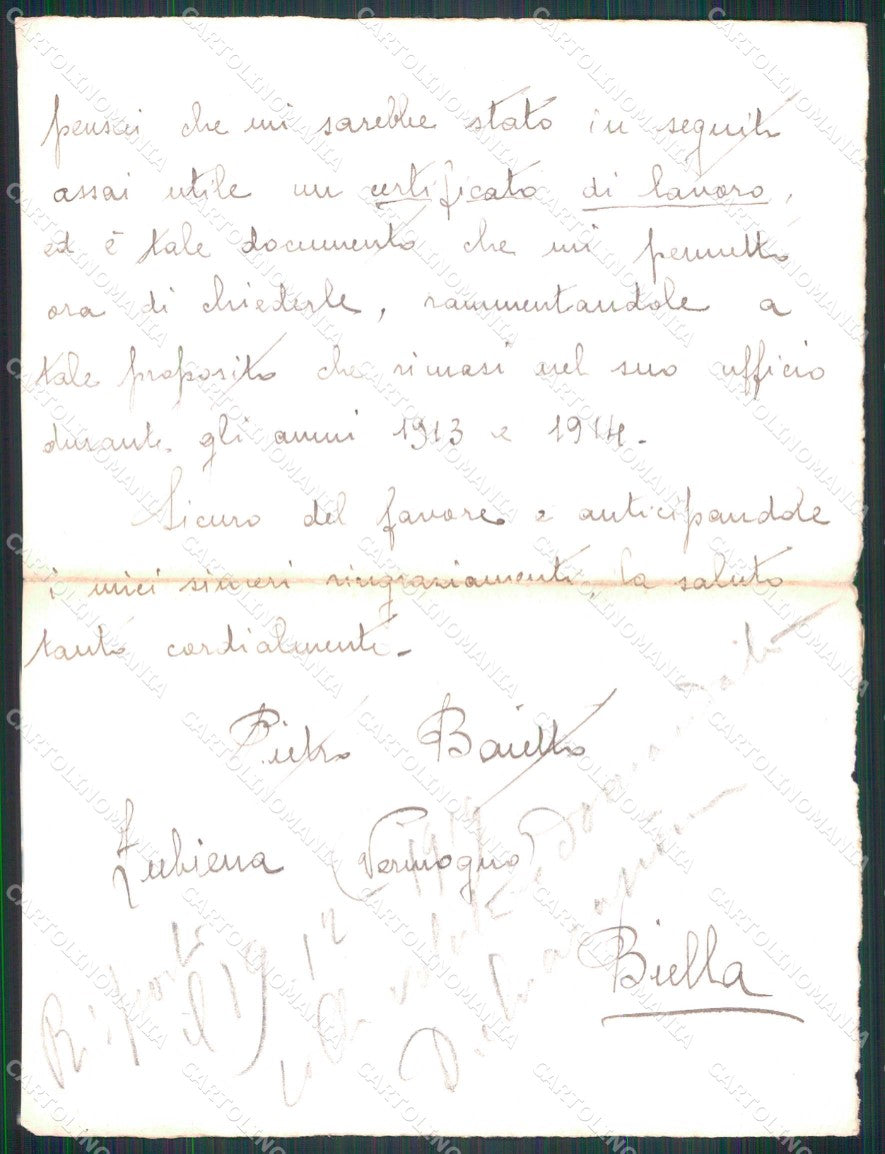 Militari Reggimentali 5ª Compagnia Genio Minatori lettera KF5652 – retro