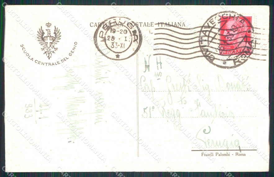 Militari Reggimentali Scuola Centrale del Genio Civitavecchia cartolina KF5653 – retro