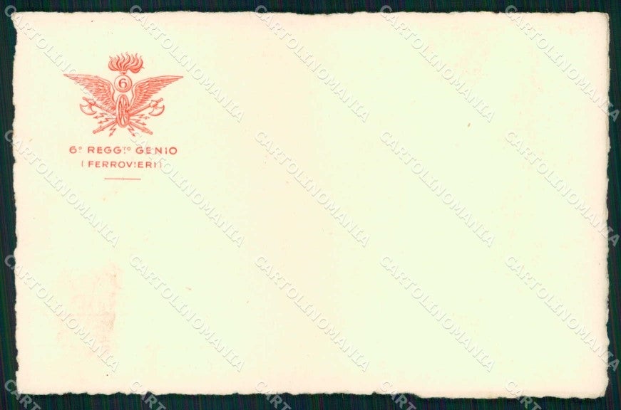 Militari Reggimentali 6° Reggimento Genio Ferrovieri cartolina KF5654 – fronte