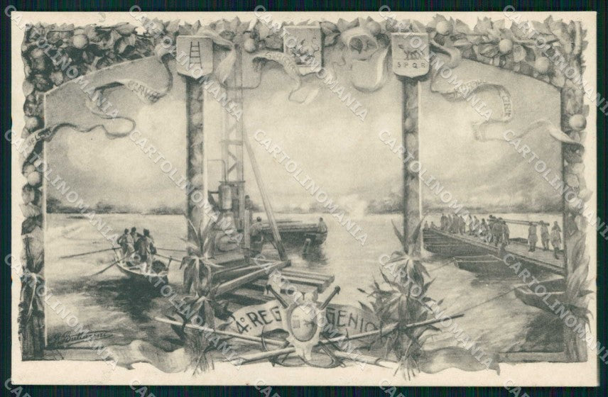 Militari Reggimentali 4° Reggimento Genio Verona cartolina KF5656 – fronte