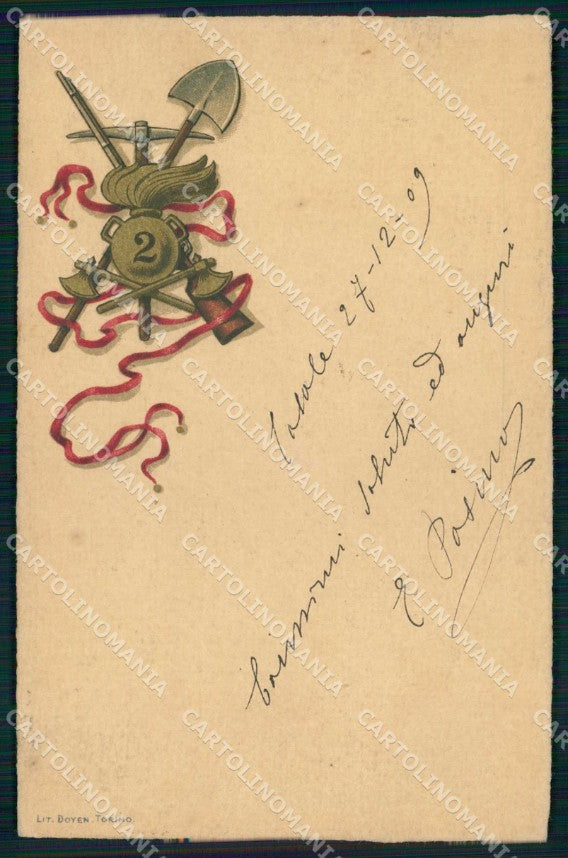 Militari Reggimentali 2° Reggimento Genio cartolina KF5659 – fronte