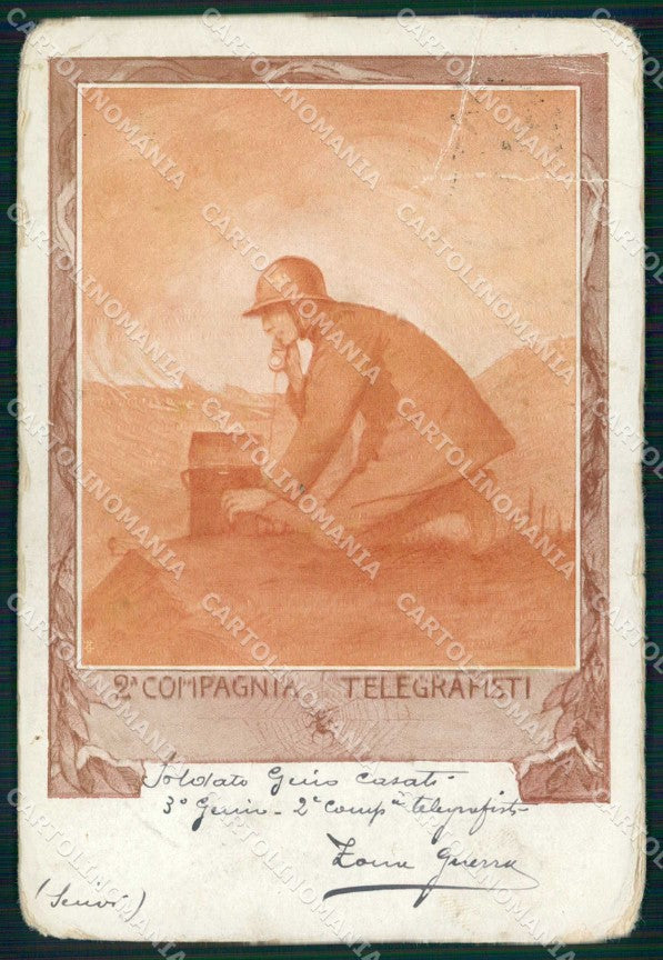 Militari Reggimentali 3° Regg. Genio 2ª Compagnia Telegrafisti cartolina KF5666 – fronte