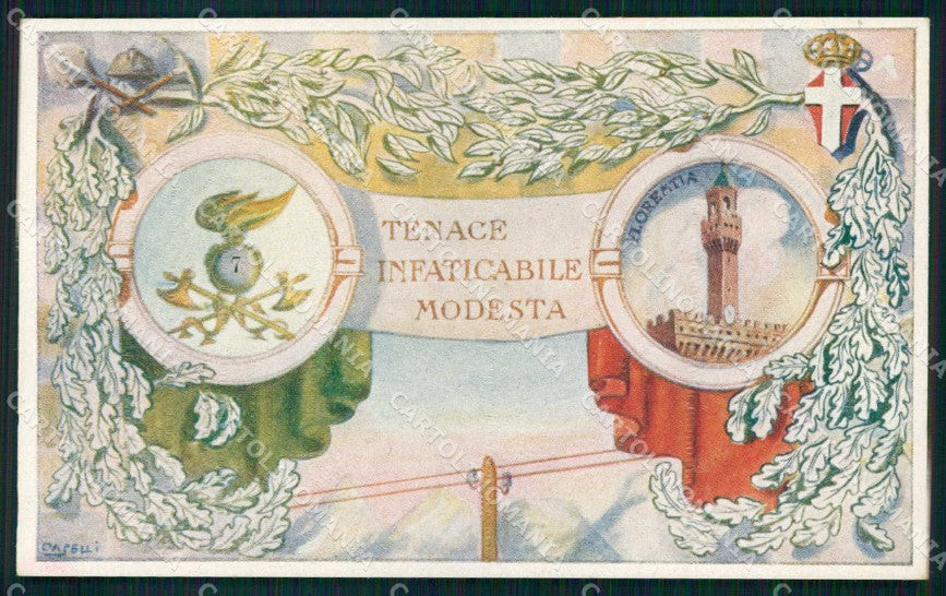Militari Reggimentali 7° Reggimento Genio Firenze cartolina KF5667 – fronte