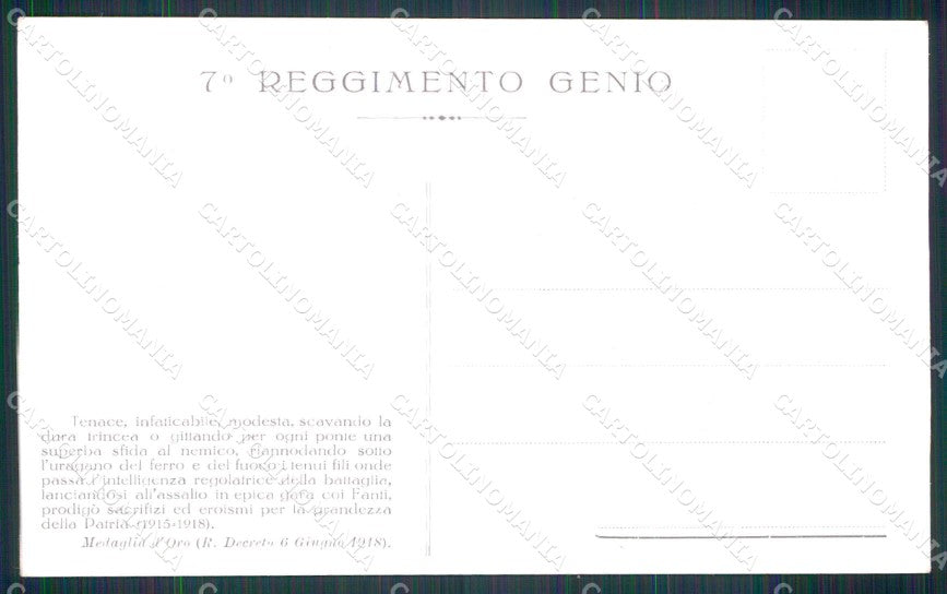 Militari Reggimentali 7° Reggimento Genio Firenze cartolina KF5667 – retro