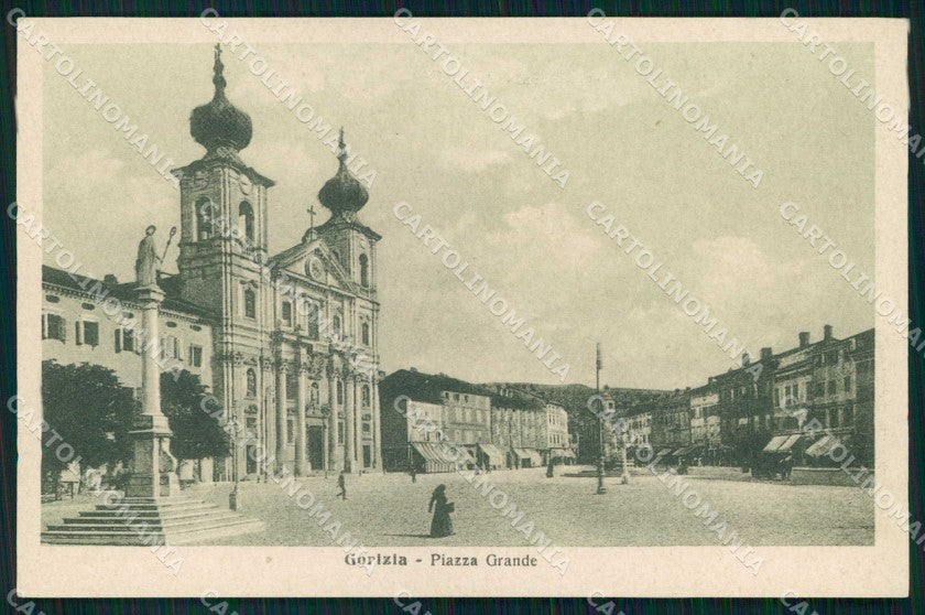 Gorizia Piazza Grande Alterocca Le Terre che L'Italia Redime cartolina KF5687 – fronte
