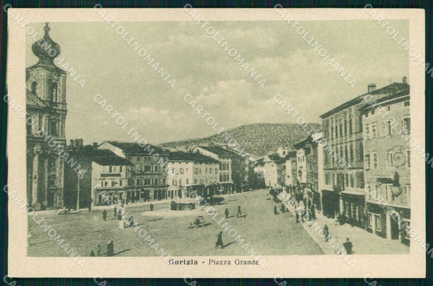 Gorizia Piazza Grande Alterocca Le Terre che L'Italia Redime cartolina KF5691 – fronte
