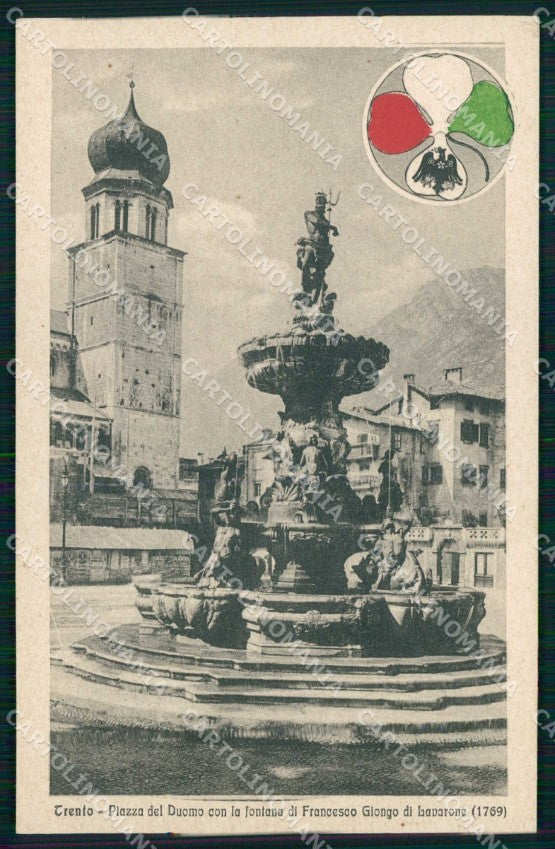 Trento città Piazza Duomo Alterocca WWI Tricolore cartolina KF5693 – fronte
