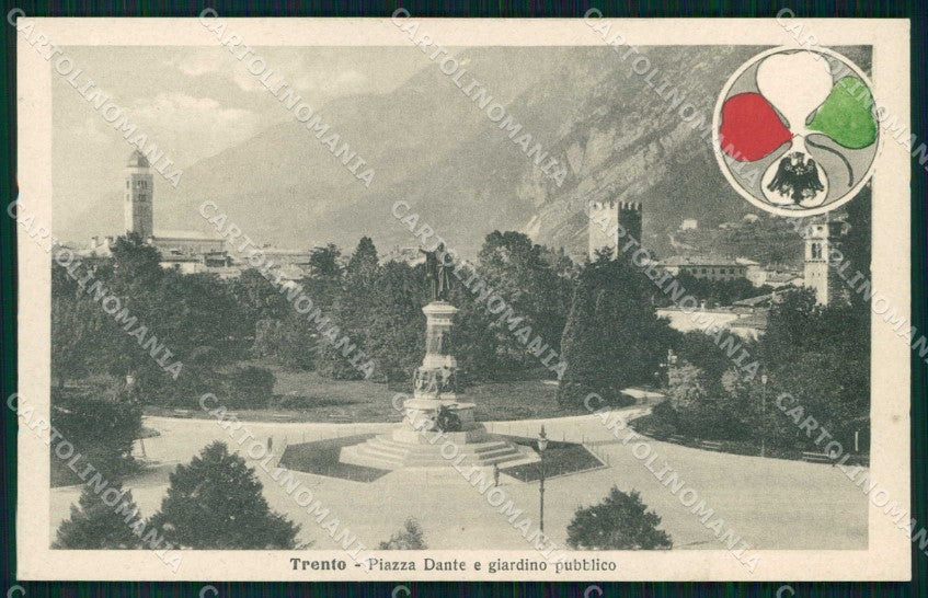 Trento città Piazza Dante Alterocca WWI Tricolore cartolina KF5698 – fronte