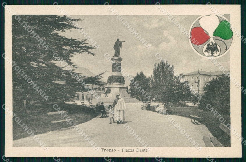 Trento città Piazza Dante Alterocca WWI Tricolore cartolina KF5702 – fronte