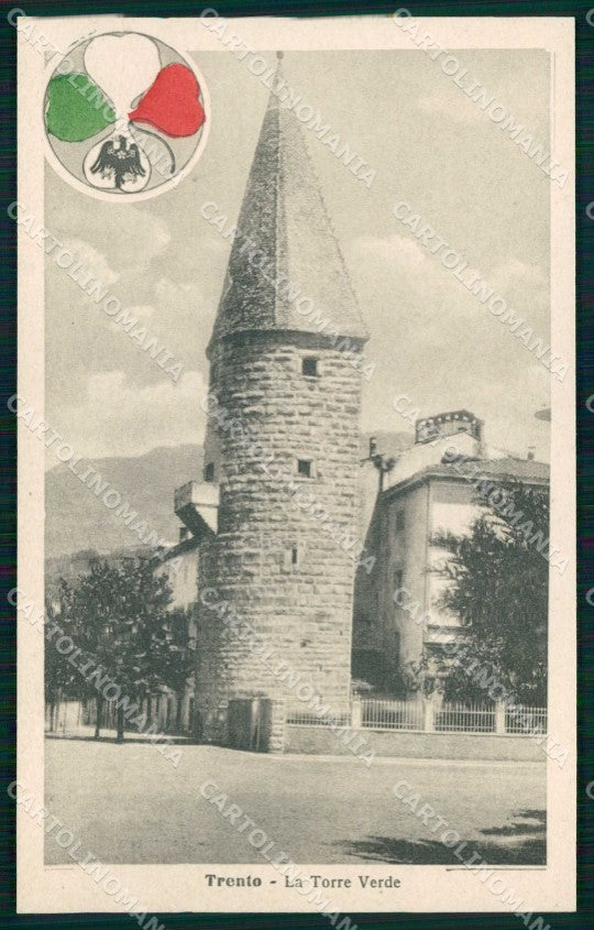 Trento città La Torre Verde Alterocca WWI Tricolore cartolina KF5705 – fronte