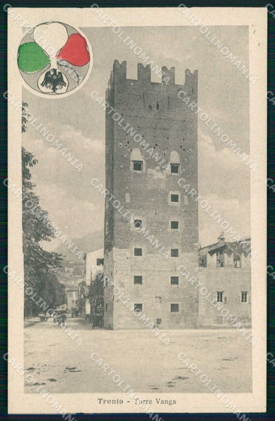 Trento città Torre Vanga Alterocca WWI Tricolore cartolina KF5707 – fronte