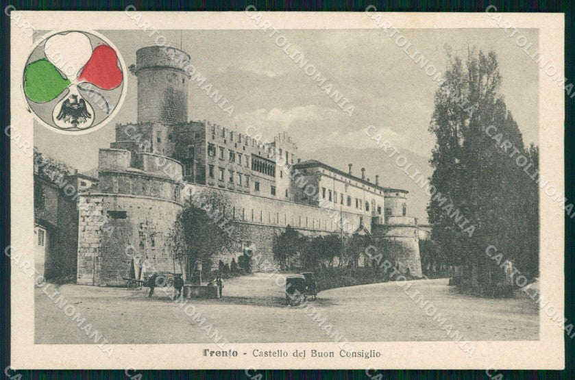 Trento città Castello Buon Consiglio Alterocca WWI Tricolore cartolina KF5713 – fronte