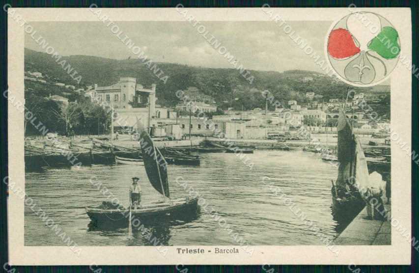 Trieste Barcola Alterocca WWI Tricolore cartolina KF5714 – fronte