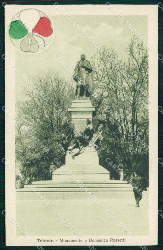 Trieste città Monumento Rossetti Alterocca WWI Tricolore cartolina KF5716 – fronte