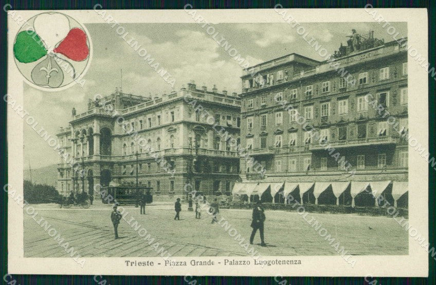 Trieste città Piazza Grande Alterocca WWI Tricolore cartolina KF5719 – fronte