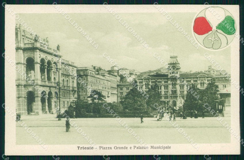 Trieste città Piazza Grande Alterocca WWI Tricolore cartolina KF5721 – fronte