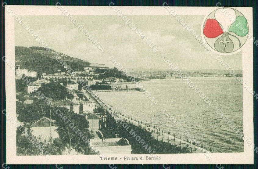 Trieste Riviera di Barcola Alterocca WWI Tricolore cartolina KF5723 – fronte