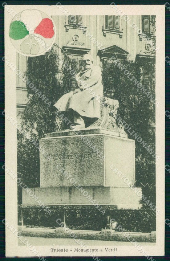Trieste città Monumento Verdi Opera Alterocca WWI Tricolore cartolina KF5729 – fronte