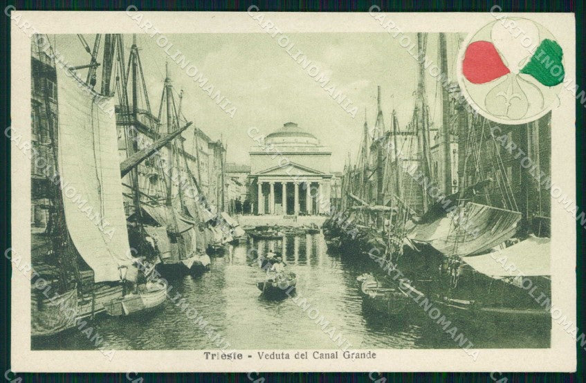 Trieste città Canal Grande Alterocca WWI Tricolore cartolina KF5730 – fronte