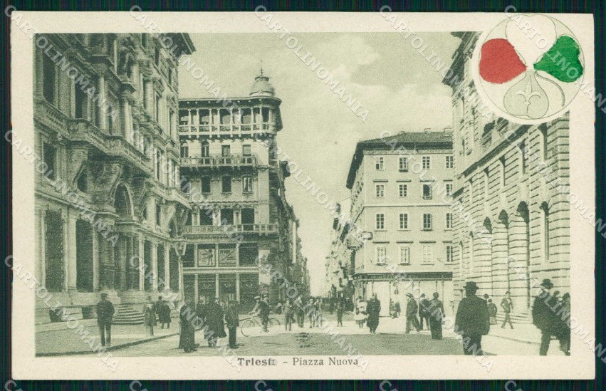 Trieste città Piazza Nuova Alterocca WWI Tricolore cartolina KF5731 – fronte