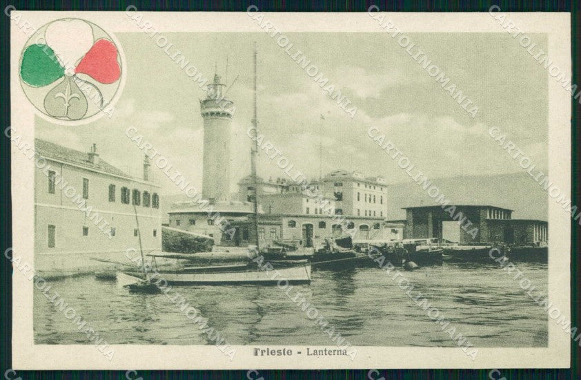 Trieste città Lanterna Alterocca WWI Tricolore cartolina KF5734 – fronte
