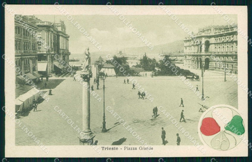 Trieste città Piazza Grande Alterocca WWI Tricolore cartolina KF5735 – fronte
