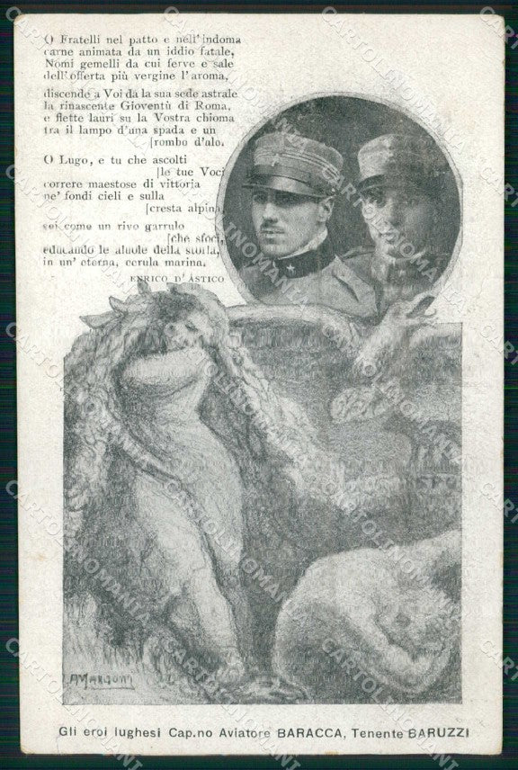 WW1 Patriottismo Pro Figli Caduti Lugo Baracca Baruzzi PIEGHINA cartolina KF5746 – fronte