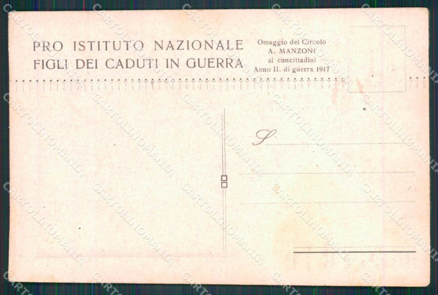 WW1 Patriottismo Pro Figli Caduti Lugo Baracca Baruzzi PIEGHINA cartolina KF5746 – retro