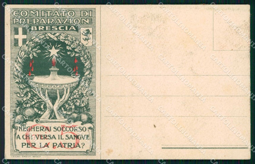 WW1 WWI Comitato di Preparazione Brescia COLLA cartolina KF5749 – fronte