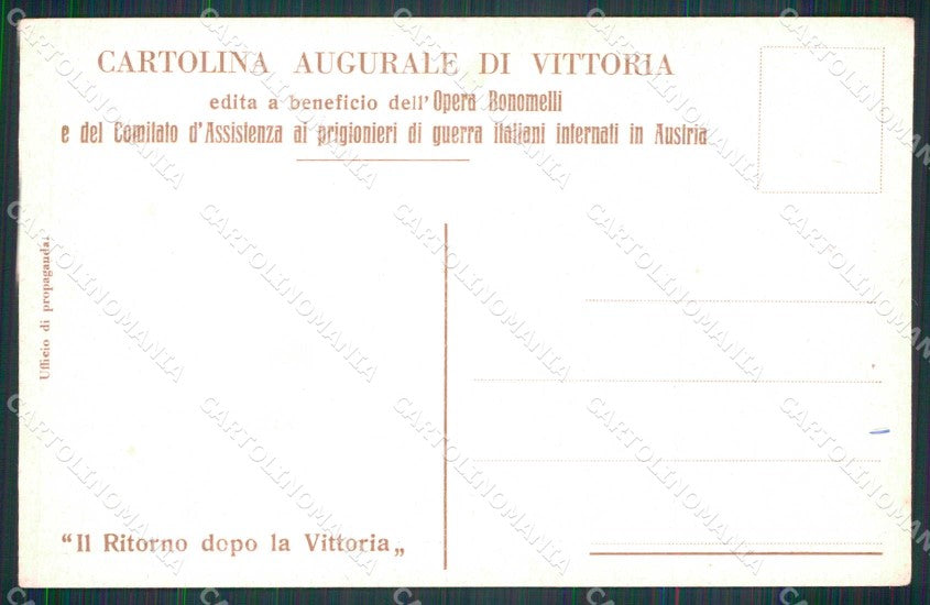WW1 Patriottismo Comitato Assistenza Prigionieri Internati in Austria cp KF5750 – retro