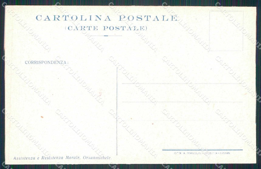 WW1 Patriottismo Terre Invase da Redimere Mazzini Orsanmichele Firenze cp KF5766 – retro