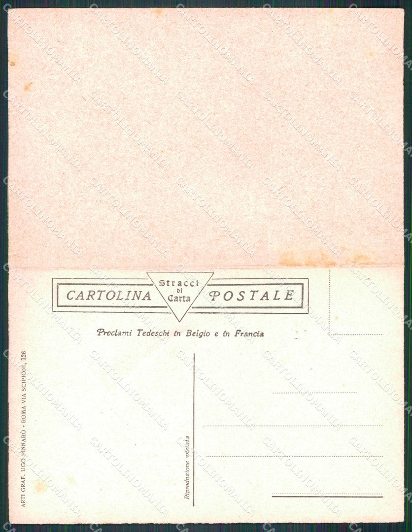 WW1 WWI Propaganda Proclami Tedeschi in Belgio Francia doppia cartolina KF5769 – retro
