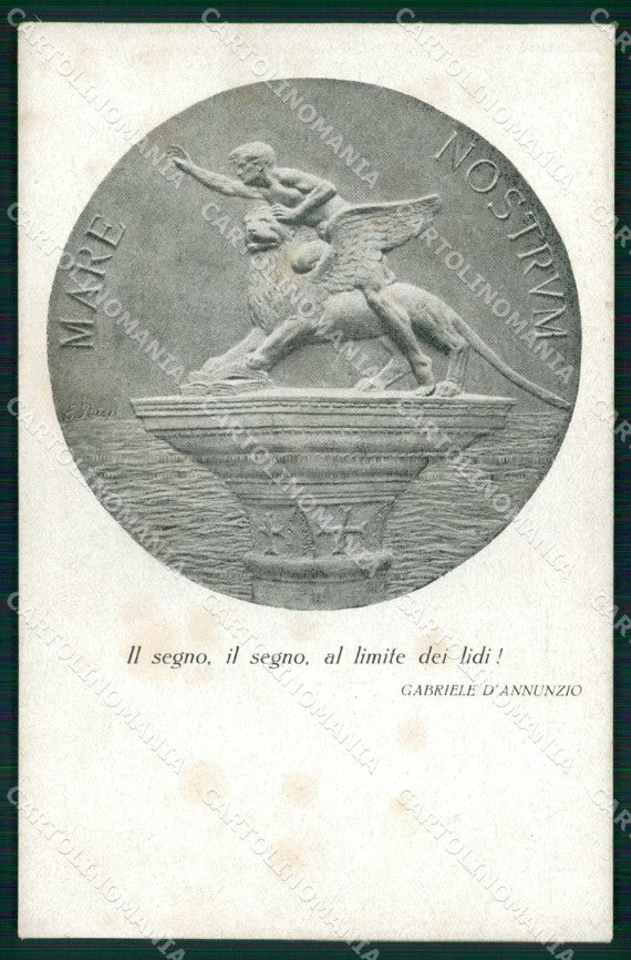 WW1 WWI Propaganda Regia Marina Mare Nostrum D'Annunzio cartolina KF5782 – fronte
