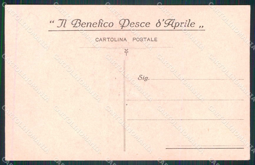 WW1 WWI Patriottismo Pro Orfani Guerra Pesce Aprile Milano PIEGA cp KF5784 – retro
