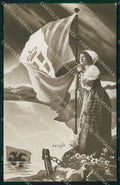 WW1 Patriottismo Trieste Tricolore Allegoria Italia Bertiglia ? PIEGA cp KF5795 – fronte