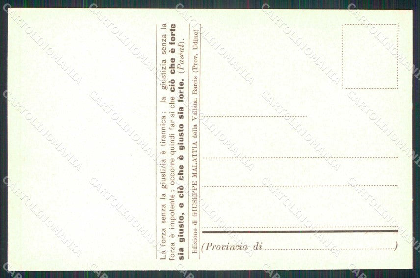 WW1 WWI Patriottismo Ricordate e Maledite Malattia Udine 1917 cartolina KF5810 – retro