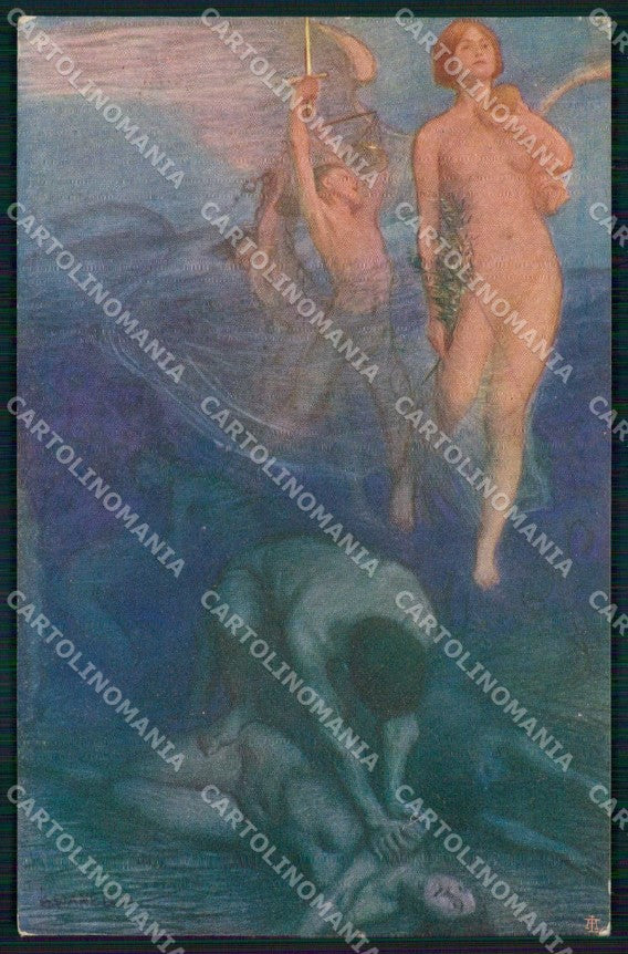WW1 WWI Propaganda Trionfo dell'Umanità sulle Barbarie Vianello cartolina KF5812 – fronte