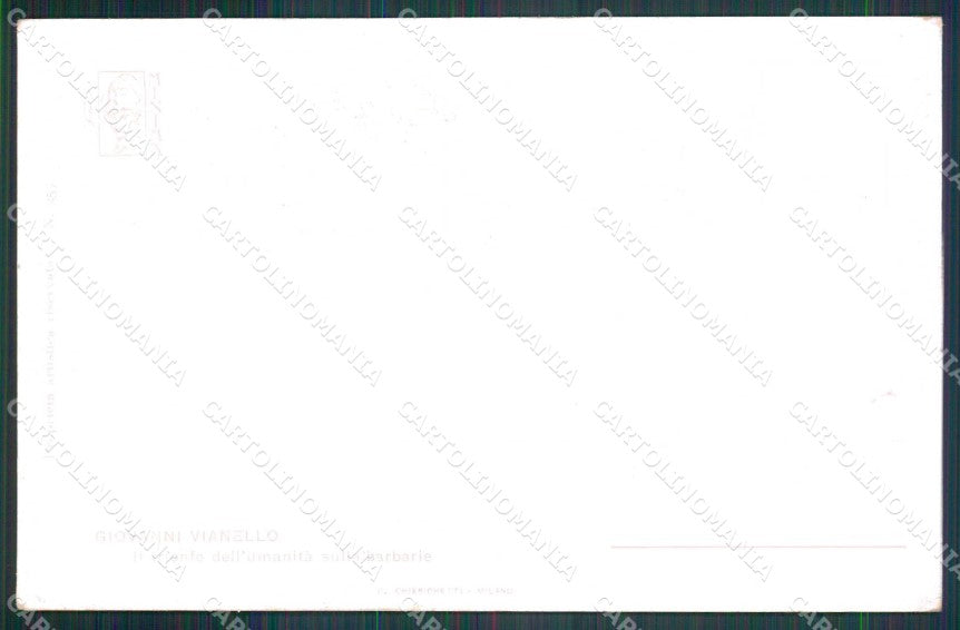 WW1 WWI Propaganda Trionfo dell'Umanità sulle Barbarie Vianello cartolina KF5812 – retro
