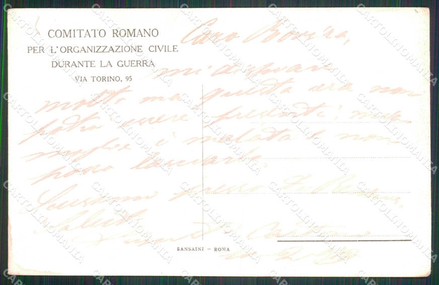 WW1 Patriottismo Comitato Romano Organizzazione Civile Guerra cartolina KF5815 – retro