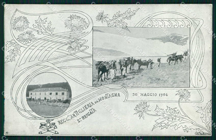 Militari Reggimentali Artiglietria Montagna IIª Brigata Alpini cartolina KF5819 – fronte